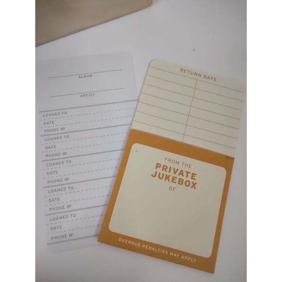 "From the Private Jukebox of" Old School Lending Library Card Kit wooden box - Picture 12 of 12